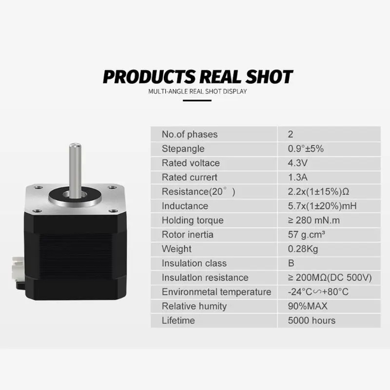 0.9 Degree Nema17 Stepper Motor 42 Motor Nema 42BYGH 1.5A 38mm 17HS4401 17HS4401S Value 4-lead for 3D Printer