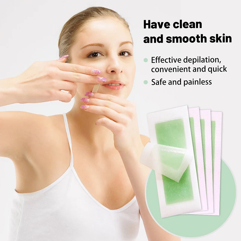 12/24Pcs Facial Lip Wax Strips For Face Chin Upper Lip Jaw Eyebrow Beard Hair Removal.