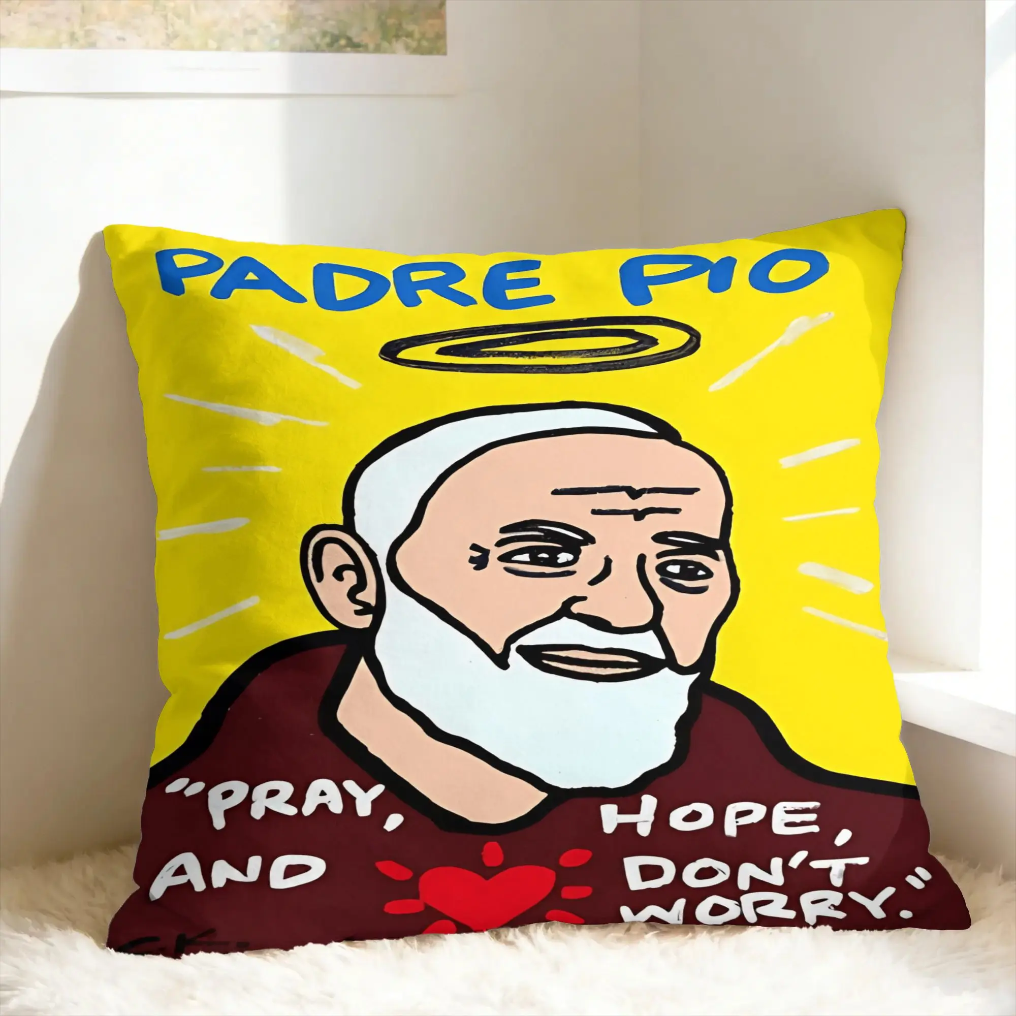 Padre Pio Of Pietrelcina Pillow Case Stay With Me Soft Pillow Cover For Sofa Bedroom Home Decor Morden Pillowcases