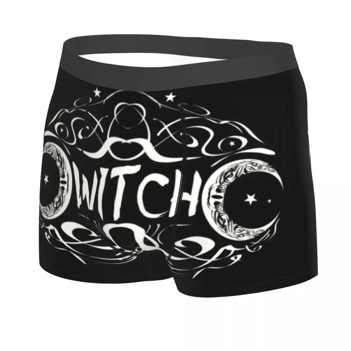 Witch Tripple Moon Underwear Men Sexy Print Custom Halloween Gothic Witch Boxer Shorts Panties Briefs Soft Underpants