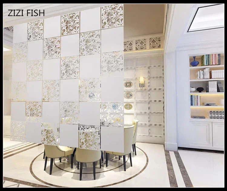 8 Uds. Divisor de habitación Biombo, pantalla de pared divisoria, divisores de habitación, pegatinas de pared de PVC, recorte, pantalla plegable para el hogar