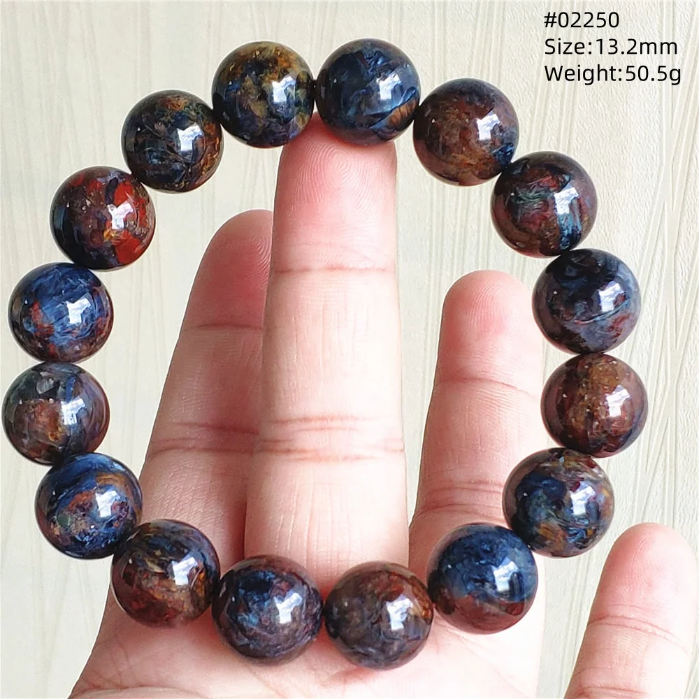 Natural Blue Yellow Pietersite Bracelet Jewelry Bangle Round Beads Chatoyant Healing Cat Eye Namibia Women Men AAAAAA