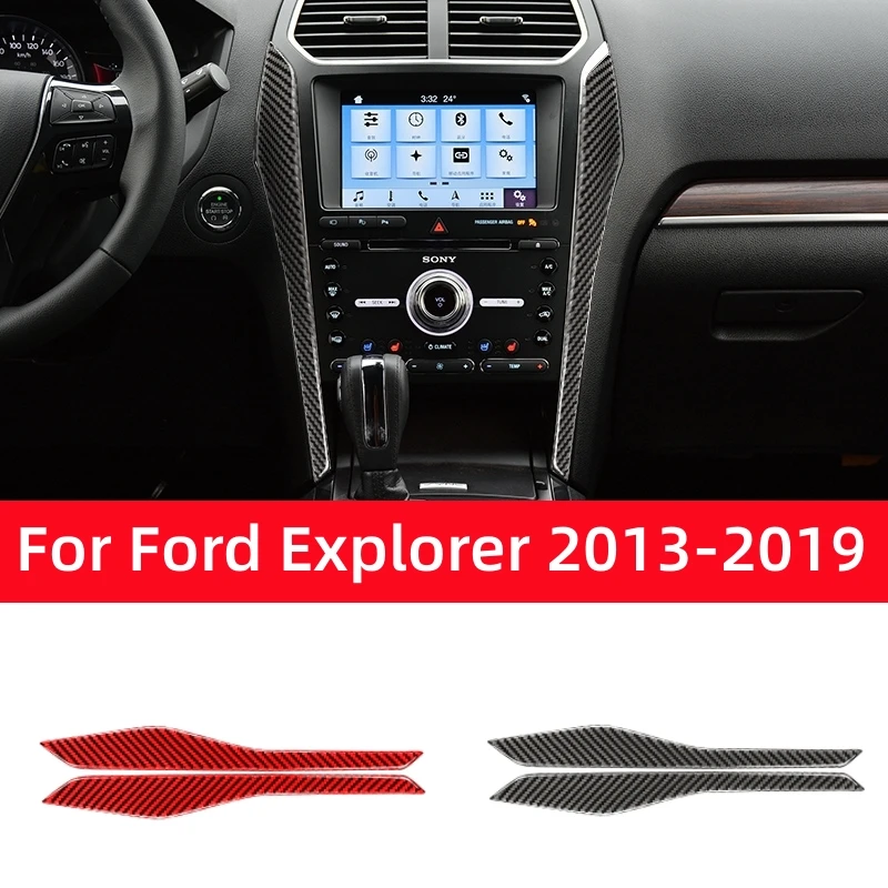 Carbon Fiber for Ford Explorer 2013-2019 Car Accessories Interior Auto Central Navigation Side Trim Cover Decor Sticker Decal