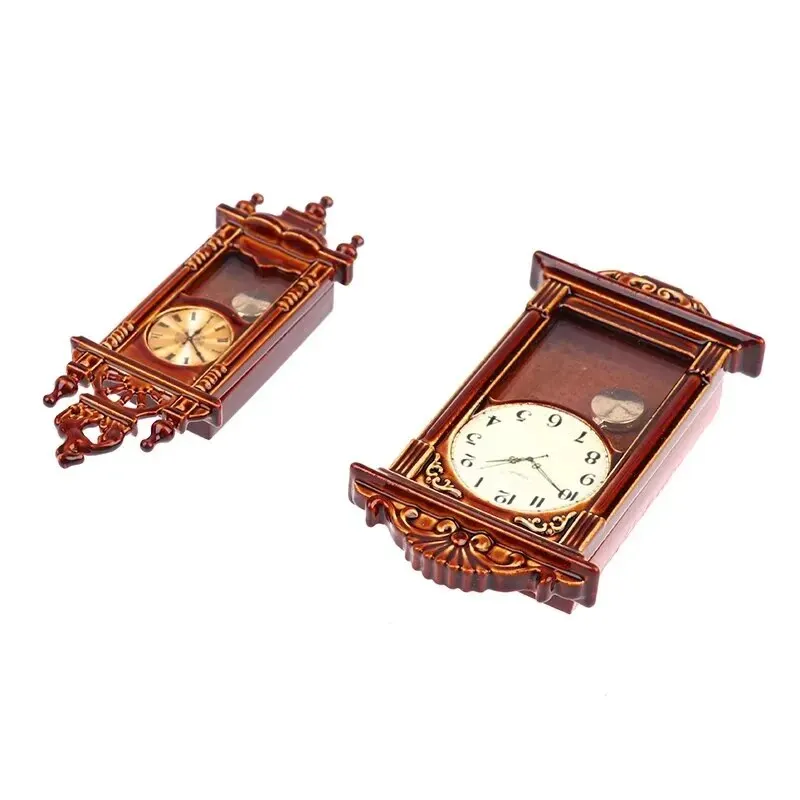 1:12 Dollhouse Miniature Wall Clock Play Doll House Miniaturas Home Decor Accessories Toy Pretend Furniture