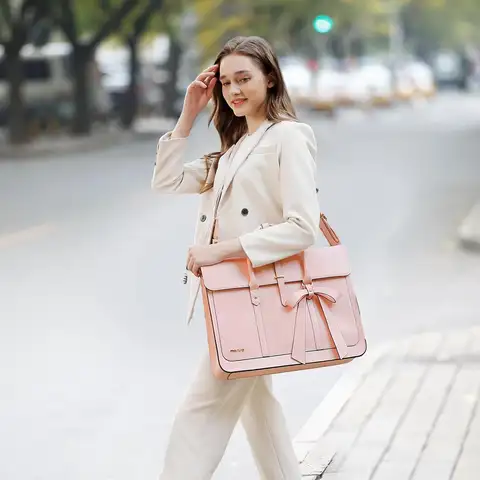 MOSISO tygväska för kvinnor 13,3-16 tum för MacBook Dam PU-läder laptopväska axelväska ryggsäck handväska college stil klass 8 best sales tygväska för laptop - №7