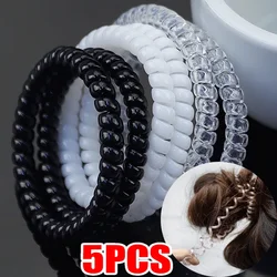 New Elastic Transparent Telephone Wire Hair Bands Girl Woman Hair Accessories Band Headwear Hair Rope Spiral Shape Hair Ties