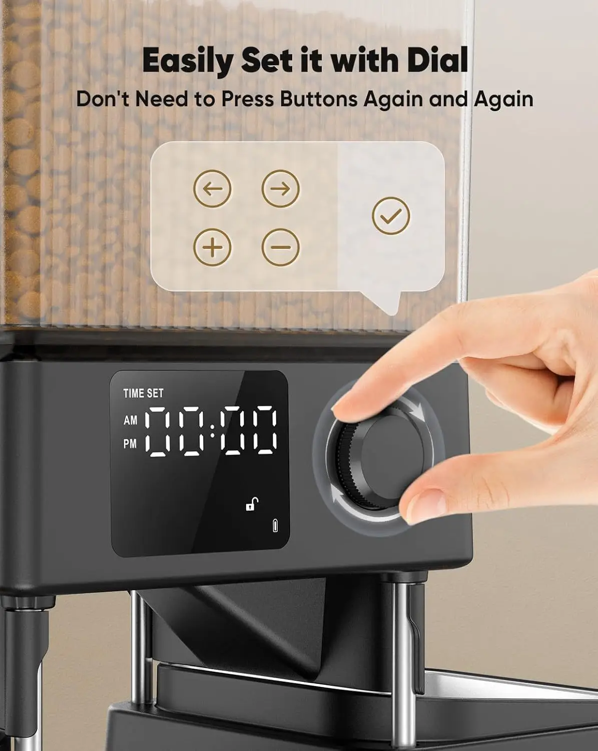 5L 자동 고양이 급식기, 소형 반려동물 실내용 타이머 설정 자동 급식기