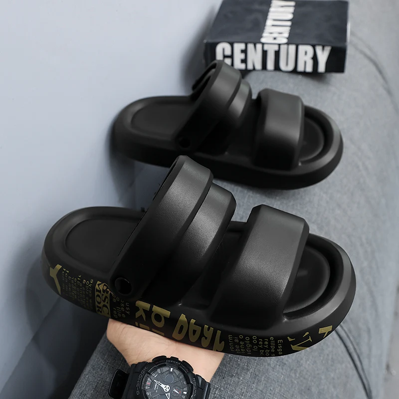 

Мужские тапочки двойного назначения, летняя верхняя одежда, нескользящие, износостойкие сандалии, мужские уличные пляжные сандалии