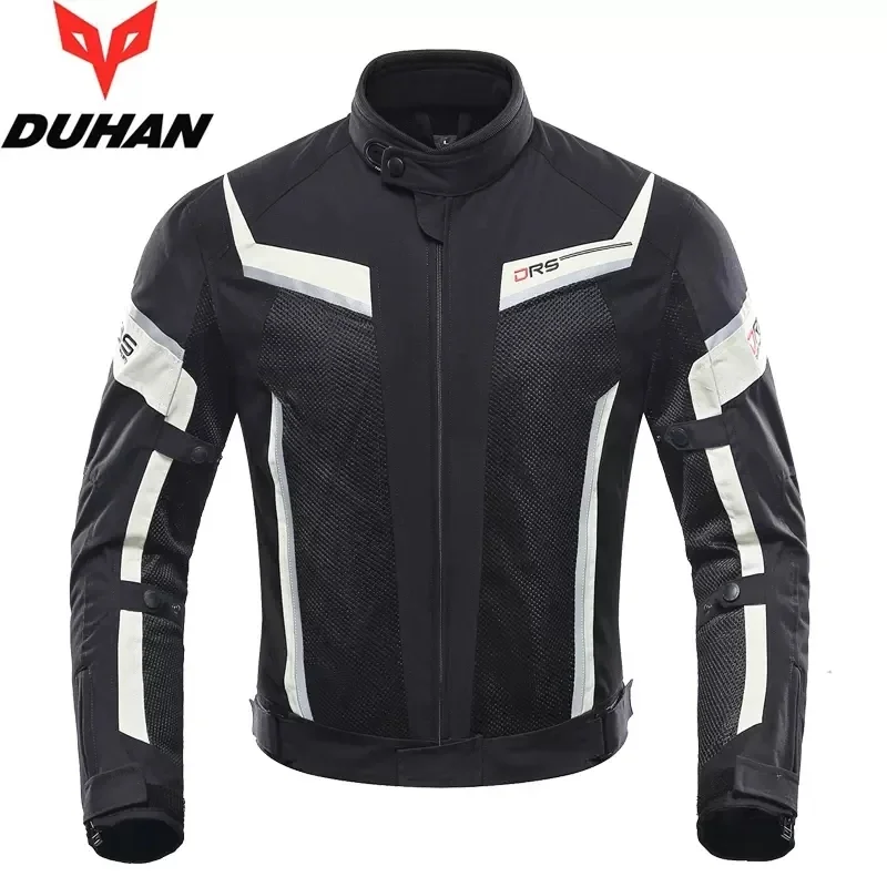 DUHAN Summer Motorcycle Jacket Men's Breathable Chaqueta Moto Jacket Mesh Riding Jacket Motorcycle With Removable Protector