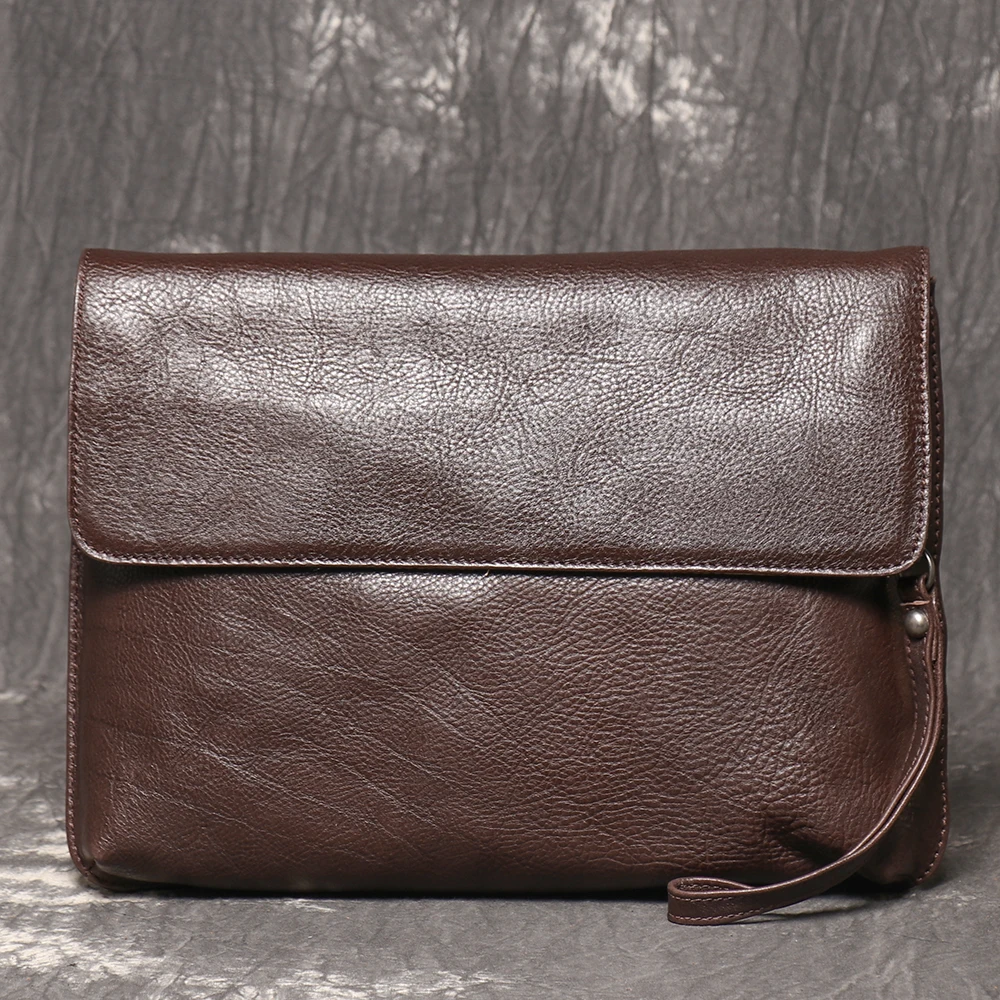 LUOKIR Vintage Echtem Leder Umhängetasche männer Mode Einfache Schulter Messenger Taschen Casual Luxury Klappe Rindsleder Kupplung Tasche – Detail 18