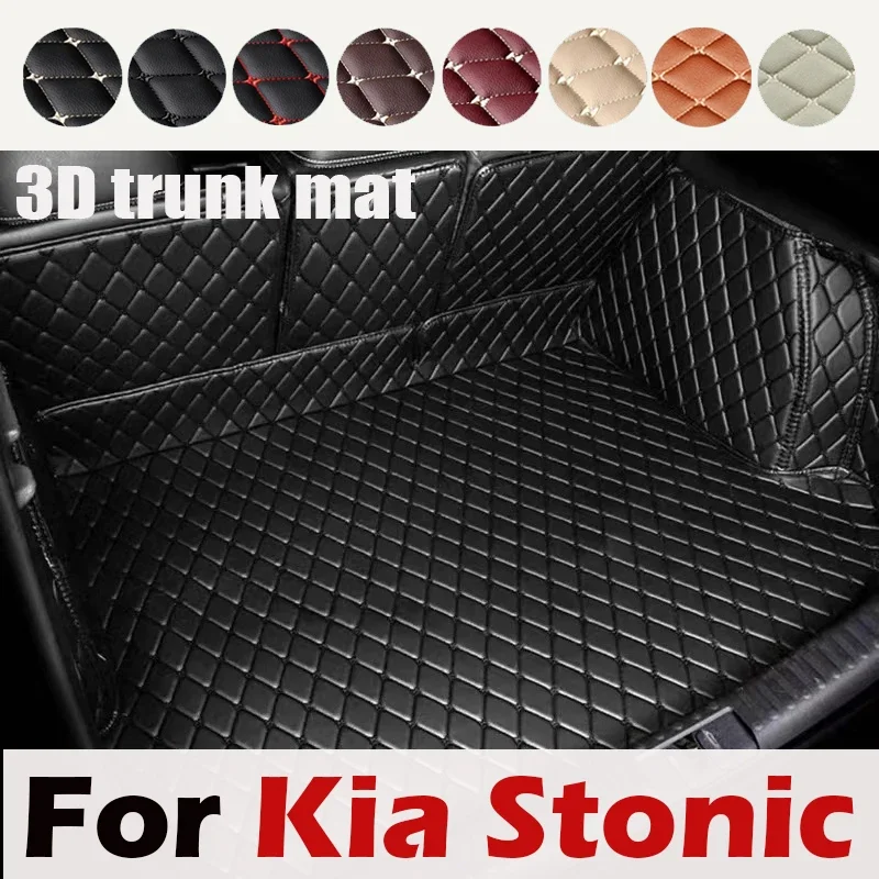 

Car Rear Trunk Mats For Kia Stonic YB CUV 2017~2022 5seat Leather Fully Surrounded Trunk Mat Tray Carpet Car Accessorie Interior