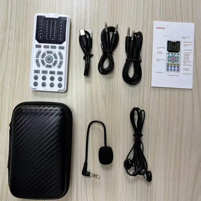 16 Sound Effects Colorful Light Mini Live Broadcast Handheld Microphone Sound 83CE