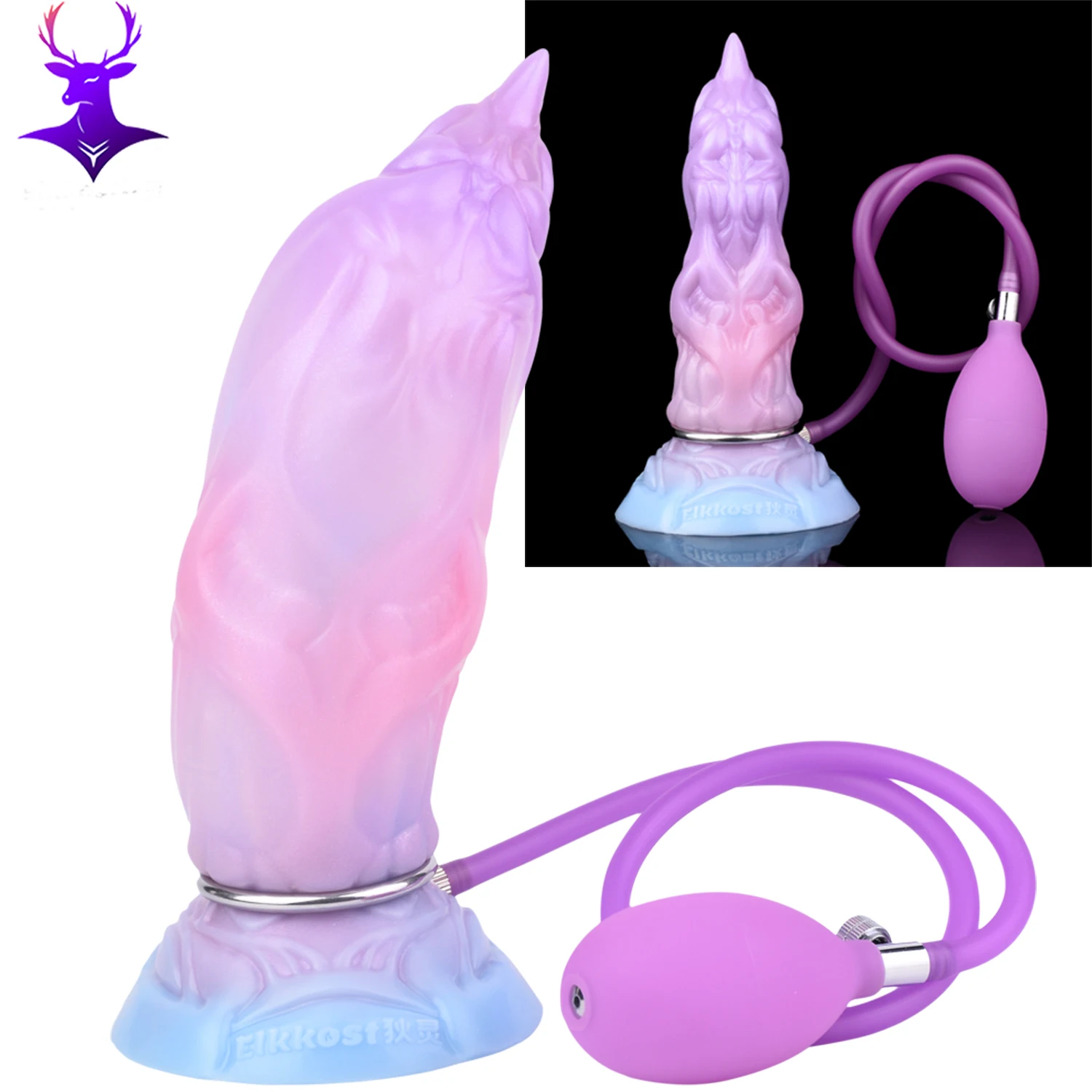 ELKKOST سيليكون المكونات الشرج بعقب المكبر موسع نفخ الخيال دسار مع شفط كأس الكبار الاستمناء المهبل تحفيز