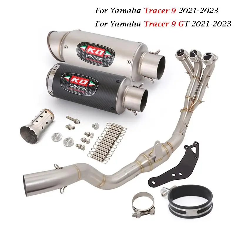 For Yamaha Tracer 9 Tracer 9 GT 2021-2023 Front Link Pipe Motorcycle Full Exhaust Sysem Muffler Escape With DB Killer Slip On