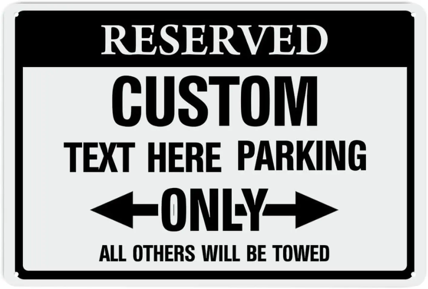 Custom Text Here Parking Only Sign Metal Sign Man Cave Garage Christmas Aluminum Tin Sign for Seasonal Holiday Decor,8x12in