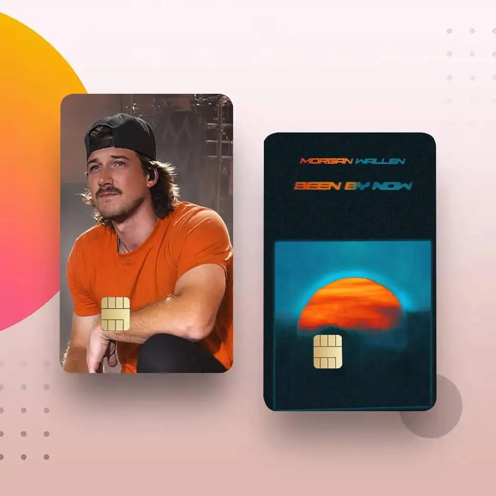 M-morgan wallen Been By Now 4pcs 1Set Laser Holographic Sticker Skin Cover for Credit Bank Debit Card