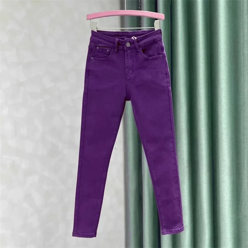 European High Jeans Women Spring Autumn 2025 New Waist Feet Cowboy Pants Elastic Tight Boots Trousers Joker Cowboy Pants Female