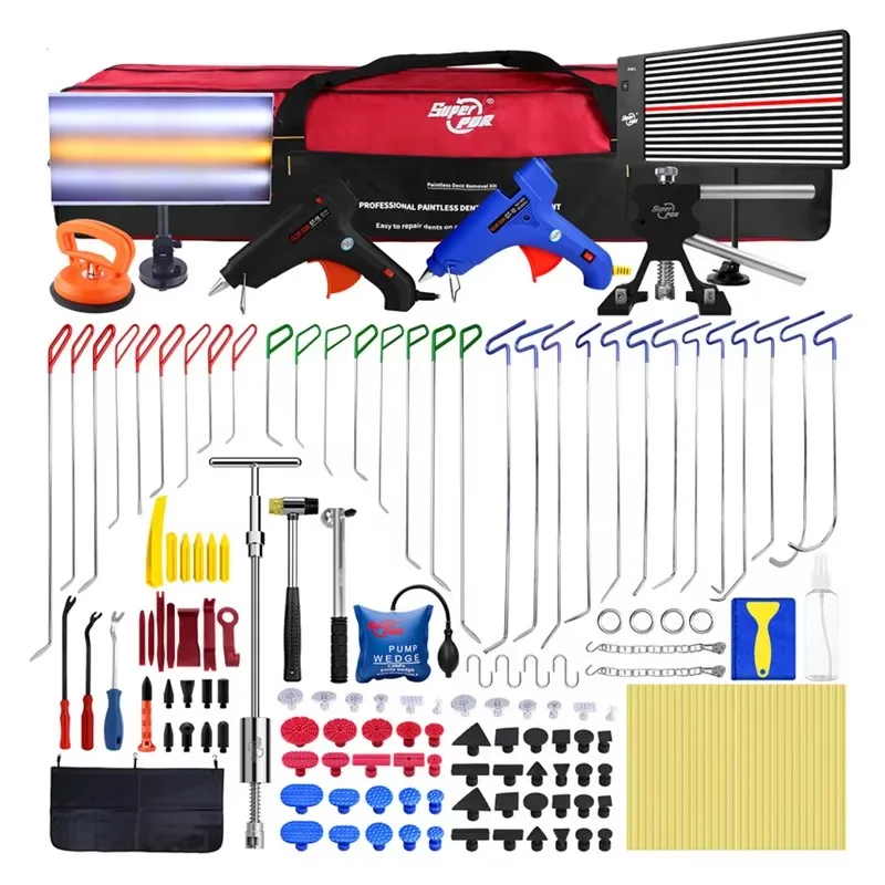 

Super PDR Professional Vehicle Hail Damage Dent Remover Spring Steel Hook Push Rod Body Repair PDR Tools Kit for Car Workshop