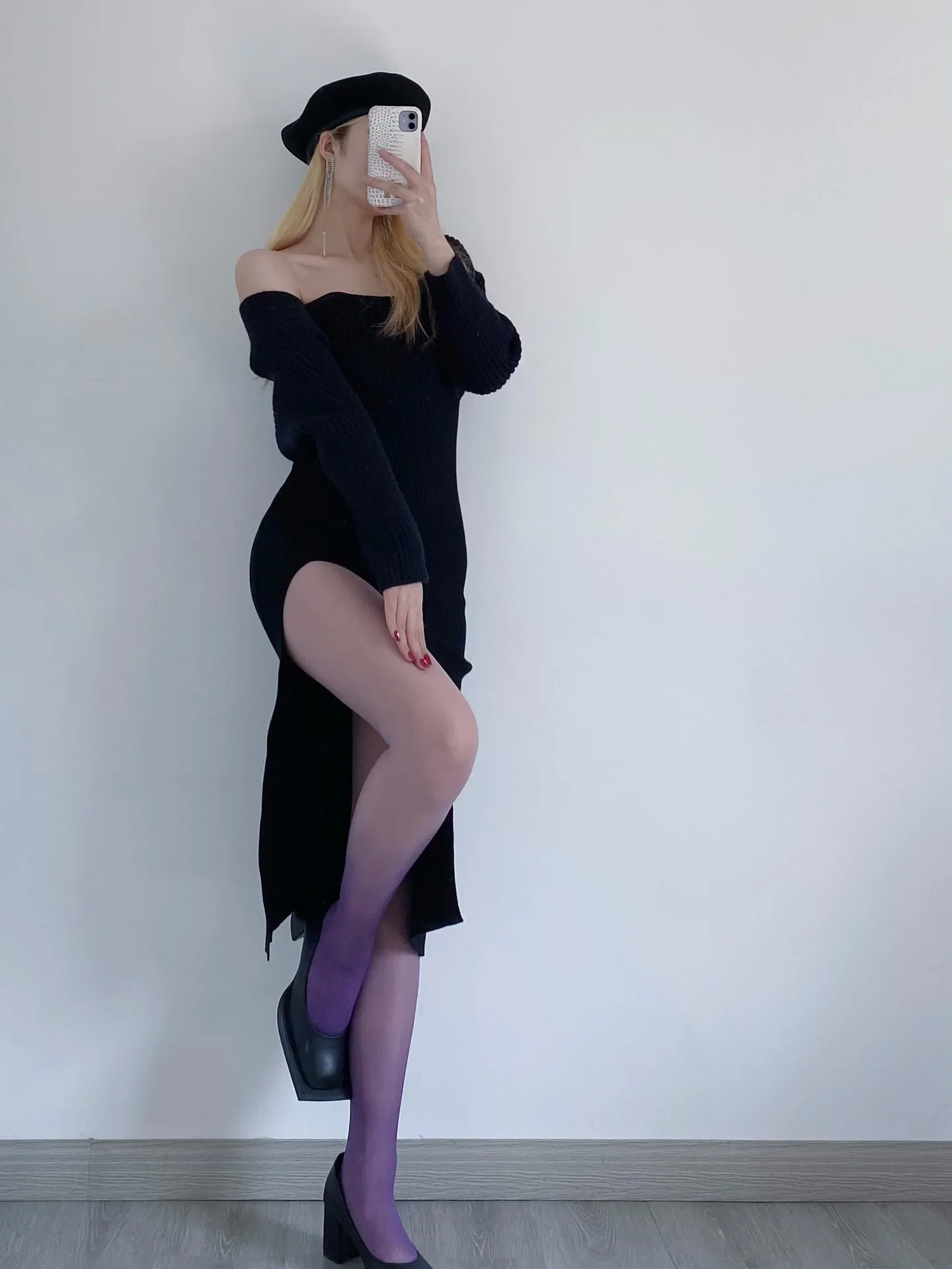 Atmungsaktive Bonbonfarbene Cosplay Anime Lange Niedliche Enge Damen-Strumpfhose mit Farbverlauf und Kontrastfarben, Ultradünn für Partys, Persönlichkeits-Accessoire – Detail 5