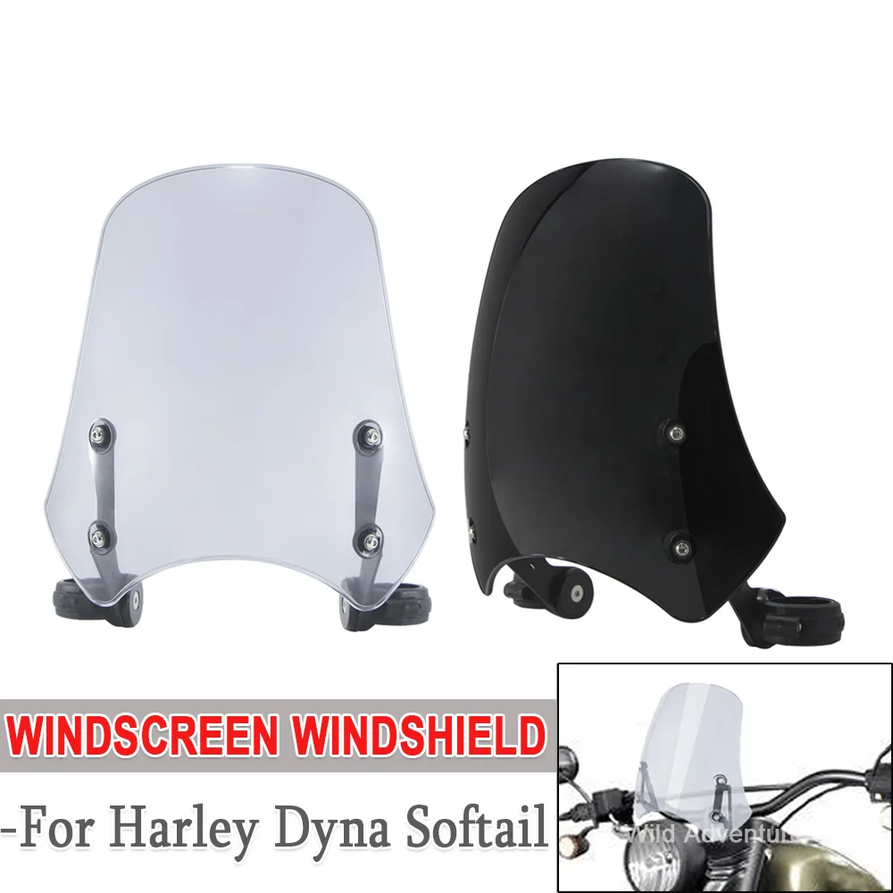 

Windshield Wind Deflector Windscreen For Harley Dyna Softail For Street Bob 06-19 For FXST Softail 05-11 For Super Glide Sport