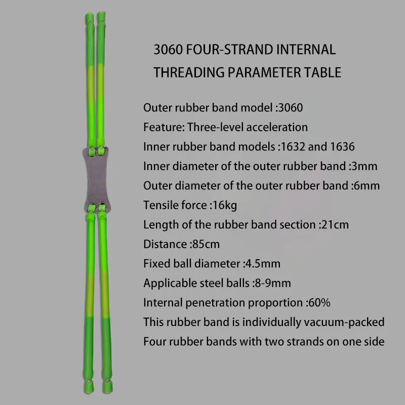 High Power 3060 Slingshot Tubes, 4 Strand w/ Inner Channel for Long Range Hunting, Durable Heavy Duty