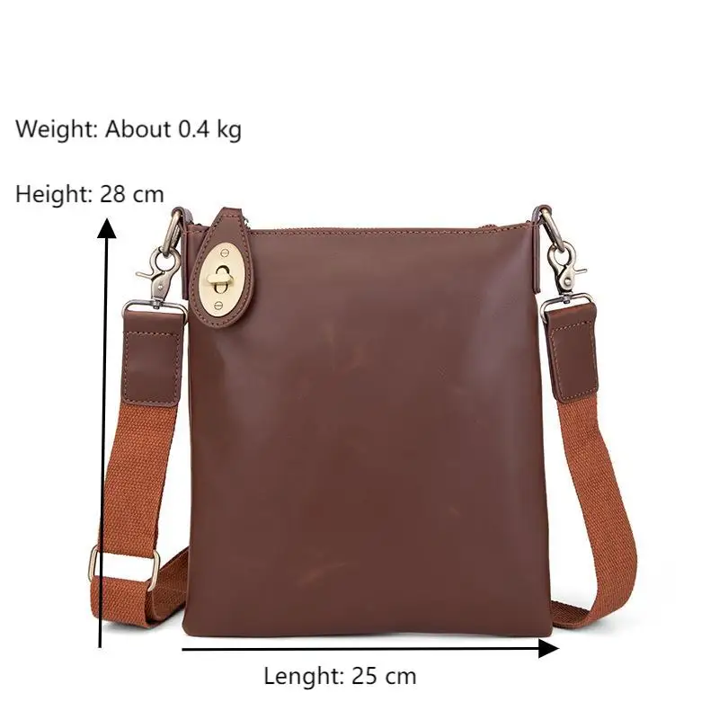 Casual Men\'s Leather Shoulder Crossbody Bags For Men Small Messenger Bags For Work Business Commuting Satchel Travel Sling Bag