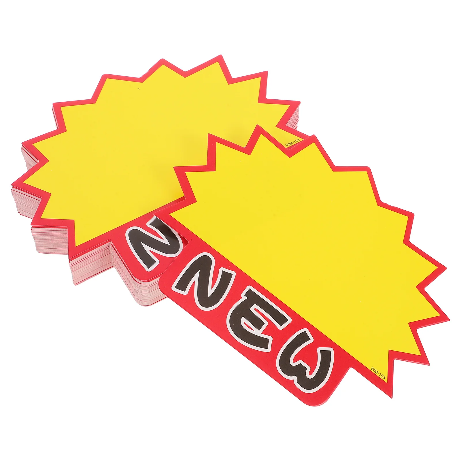

100pcs Price Tags Paper Burst Shape Retail Sale Signs For Store Display Yard Garage Sale Supplies Write On Stickers