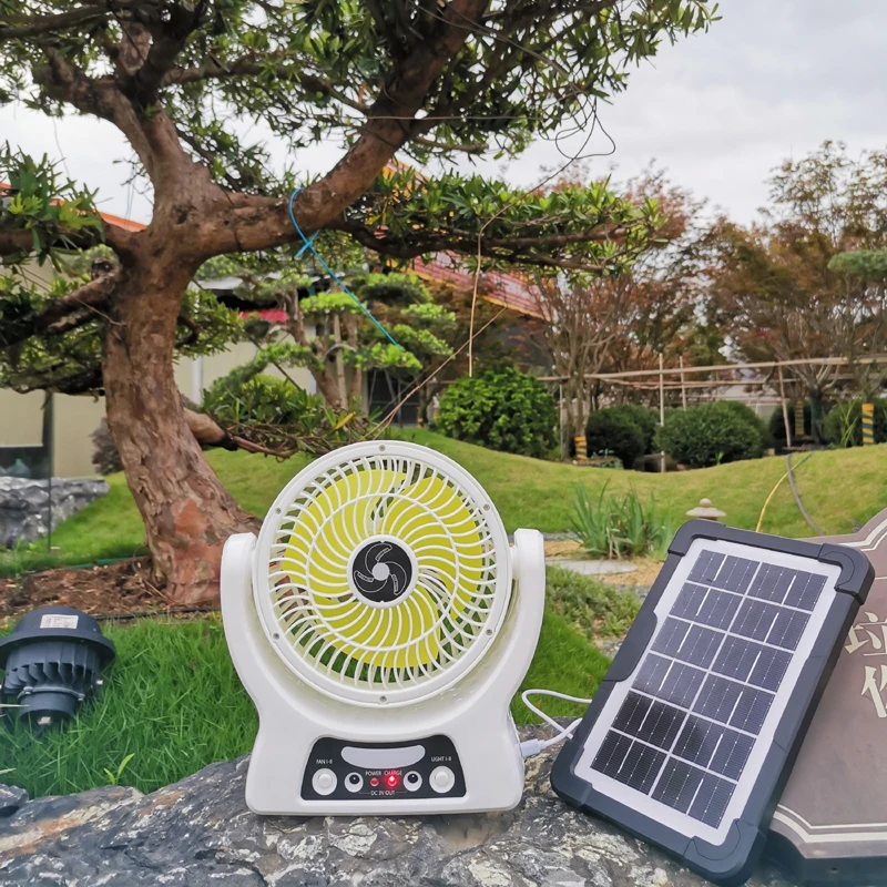 

Portable Solar fan Light Outdoor Camping Tent Picnic Barbecue Fishing Travel Rechargeable Solar Power Fan Lamp Table Desktop LED