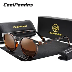 Trend Design Brown TR90 Round Sunglasses Men Polarized Photochromic Driving Glasses Women Vintage Leopard Frame Gafas De Sol