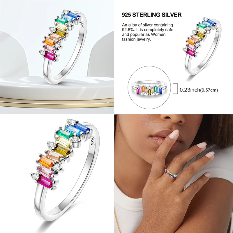 New 925 Sterling Silver Ring Women Eternal Love Dewdrop Stone Glow-in-The-Dark Firefly Ring Fashion Engagement Wedding Jewelry view 3