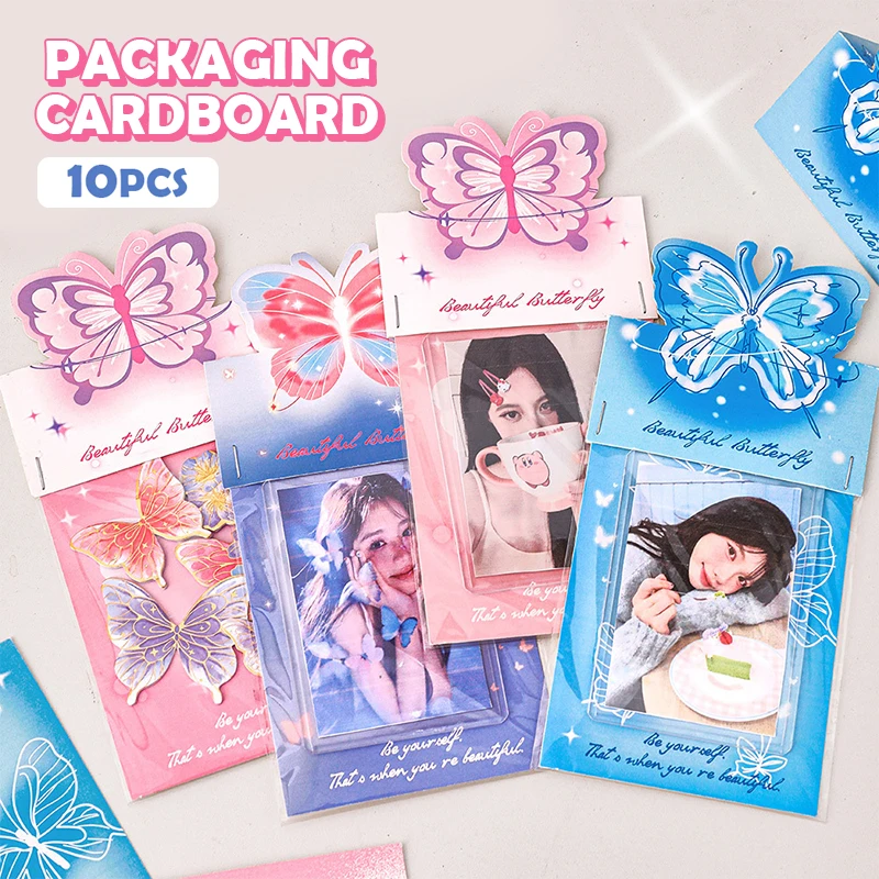 10 buah Kawaii Butterfly Card Head Back Card kertas Cute Cut Sticky Notes Self Printed DIY kartu kemasan kertas bahan