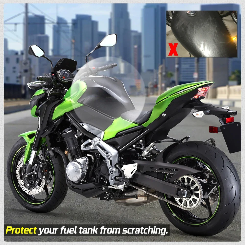 Motorcycle Accessories Gas Tank Cover Case Fuel Pad Protector Guard For Kawasaki Z900/ZR900F 2017-2024 2023 2021 Z 900 Black