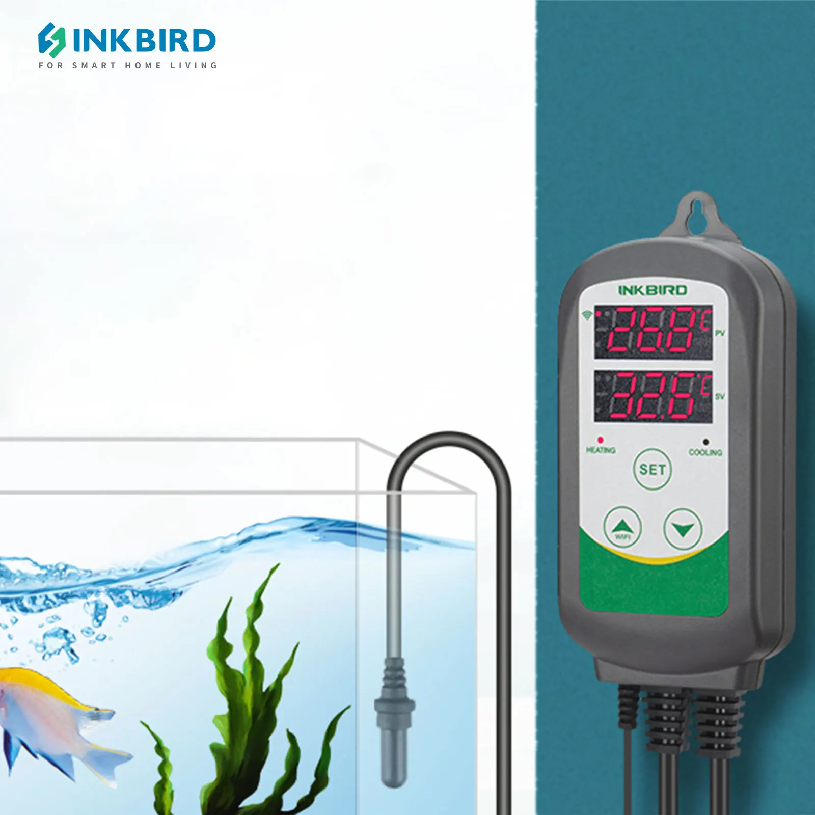 

INKBIRD Smart Heating Cooling OUtlet Thermostat ITC-308-Wifi Temperature Controller with Aquarium Probes