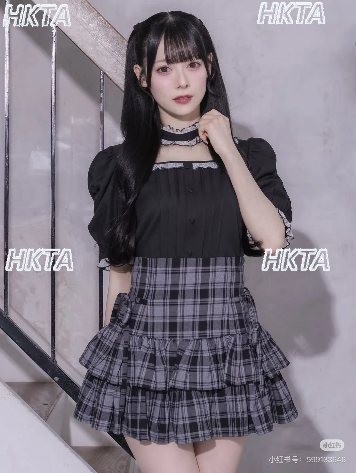 

Japanese Style Sweet Lolita Cross Black Tops Blouse Women Summer Casual Versatile Bubble Short Sleeved Square Neck Shirt Girls