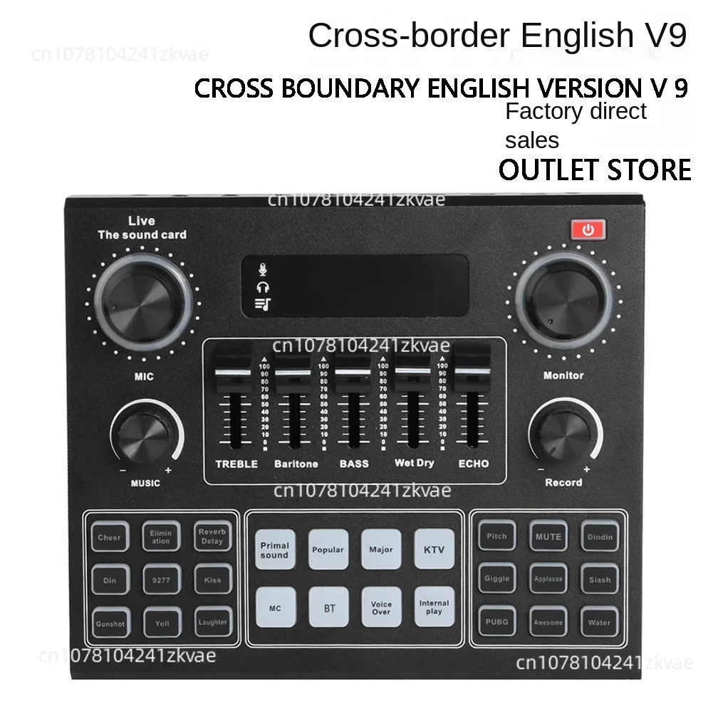 V9SJ English Sound Card Live Audio Card Special Computer Mobile Phone Can Be Used for All Kinds of Sound Effects