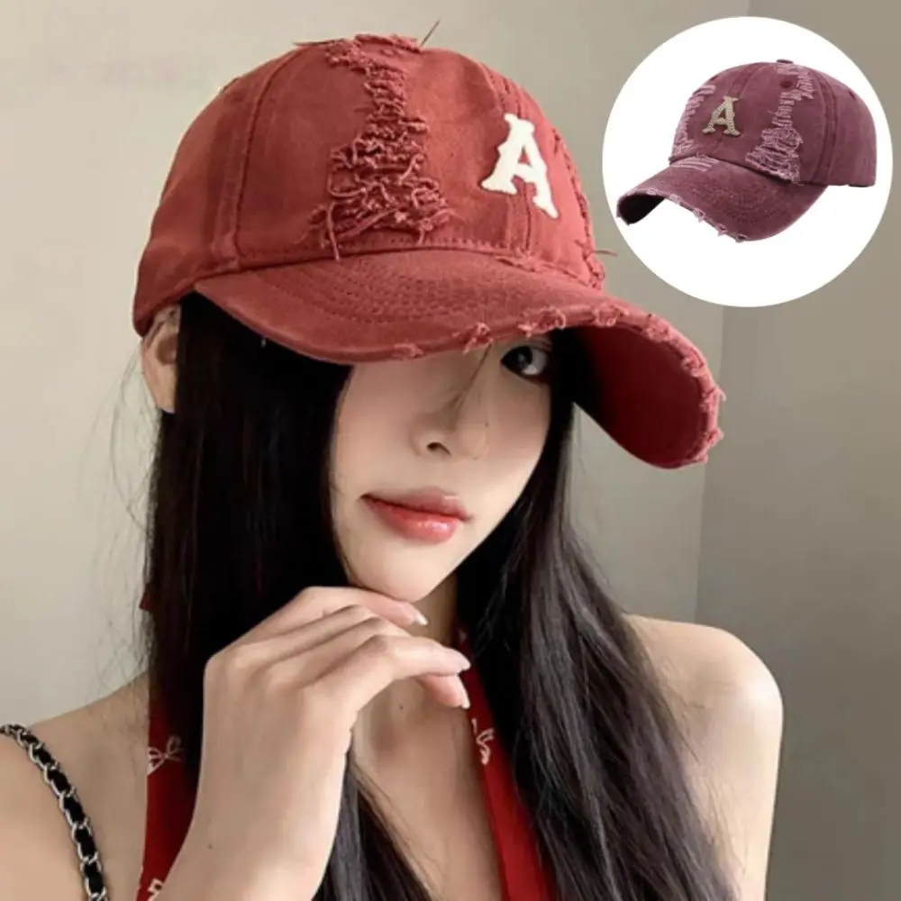 Czapka baseballowa z dzianiny, haftowana, w stylu amerykańskim, oddychająca, z wzorem alfabetu, codzienna czapka z daszkiem, retro, lekka czapka typu trucker.