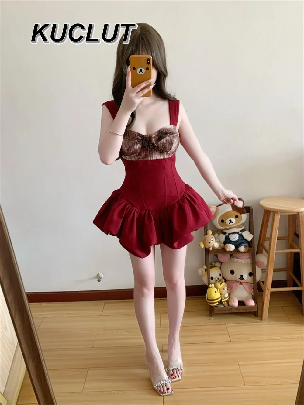 Estilo francês cintura fina sexy suspender vestido femme 2025 nova moda feminina verão fofo uma linha vestidos curtos para senhora