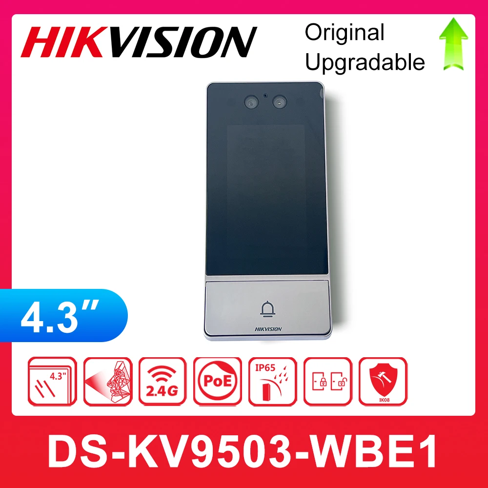 HIKVISION-Video Intercom Estação De Porta De Reconhecimento Facial, DS-KV9503-WBE1, Original