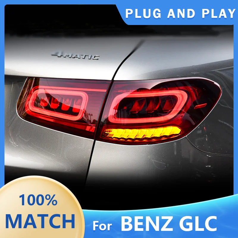 For Mercedes-Benz GLC LED Taillights W253 GLC200L GLC260L GLC300L 2016 2017 2018 2019 ALL LED Car Rear Lamp Stop Brake Fog Light