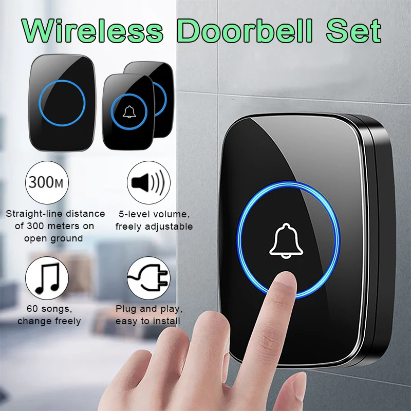 campainha-de-porta-inteligente-wi-fi-campainha-de-boas-vindas-inteligente-com-controle-remoto-de-300m-60-musicas-melodias-sinos-de-seguranca-domestica