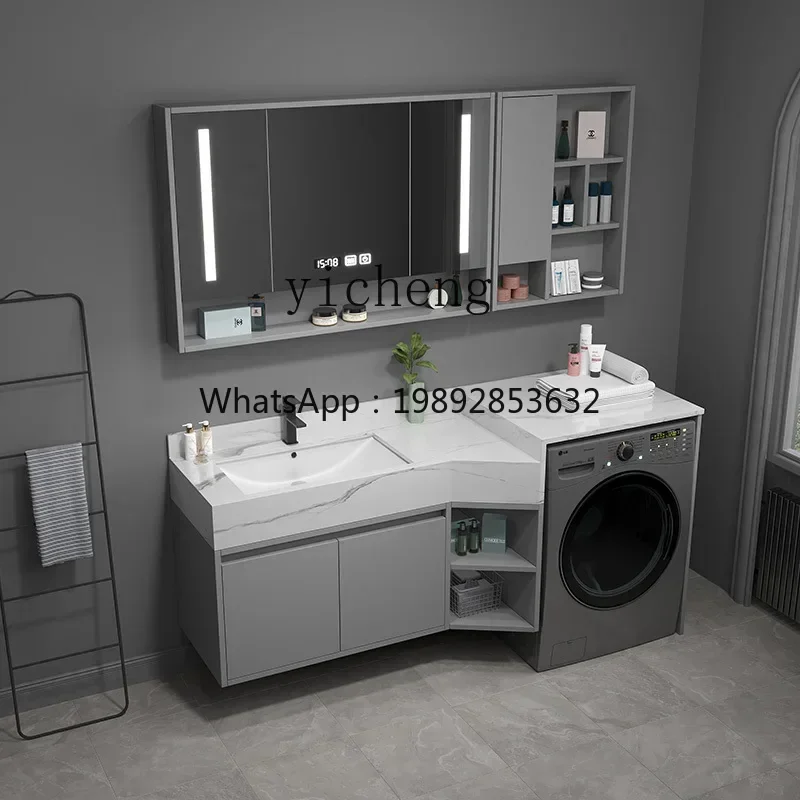 

Washing Machine All-in-One Cabinet Balcony Bevel Partner Solid Wood Stone Plate Washstand Combination