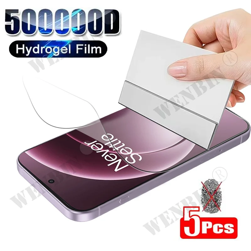 5Pcs Hydrogel Film For OnePlus 15 13 12 Full Cover Screen Protector For OnePlus Nord CE 5 4 3 Lite