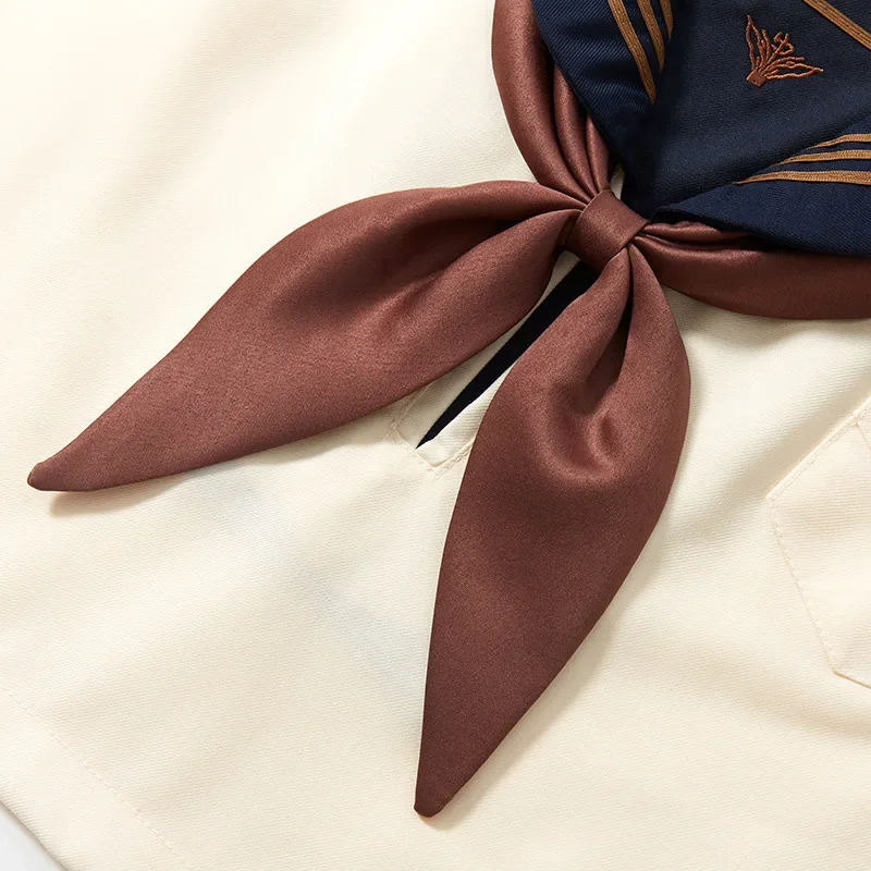 Top a maniche lunghe da marinaio stile college uniforme JK a tre libri con ricamo blu con gonna a pieghe per donna