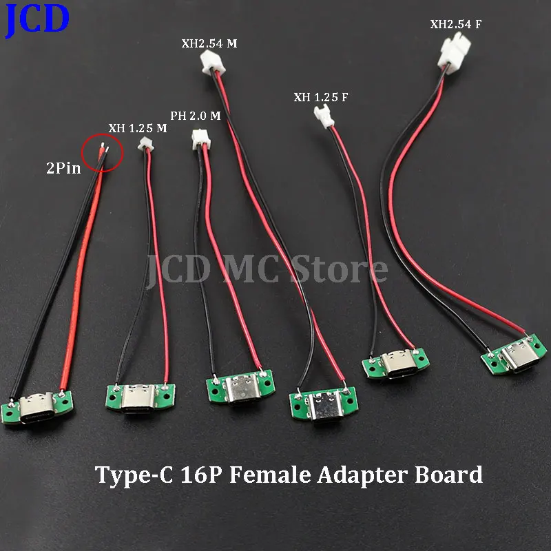 10PCS type c USB3.1 Female Connectors Jack Tail 16pin usb Male Plug Support PCB Board Electric Terminals welding DIY data cable