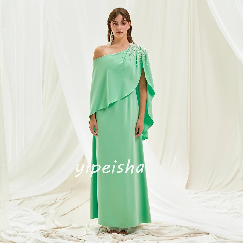 Jersey lantejoulas ruched festa a linha de um ombro vestido de ocasião sob medida vestidos midi