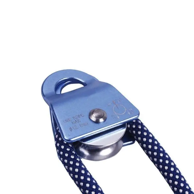 

L74C Stainless Steel 360 Degree Rotation Single Wheel Pulley and Lifting Rope Roller Pulley Wheel Climbing Replacement Parts