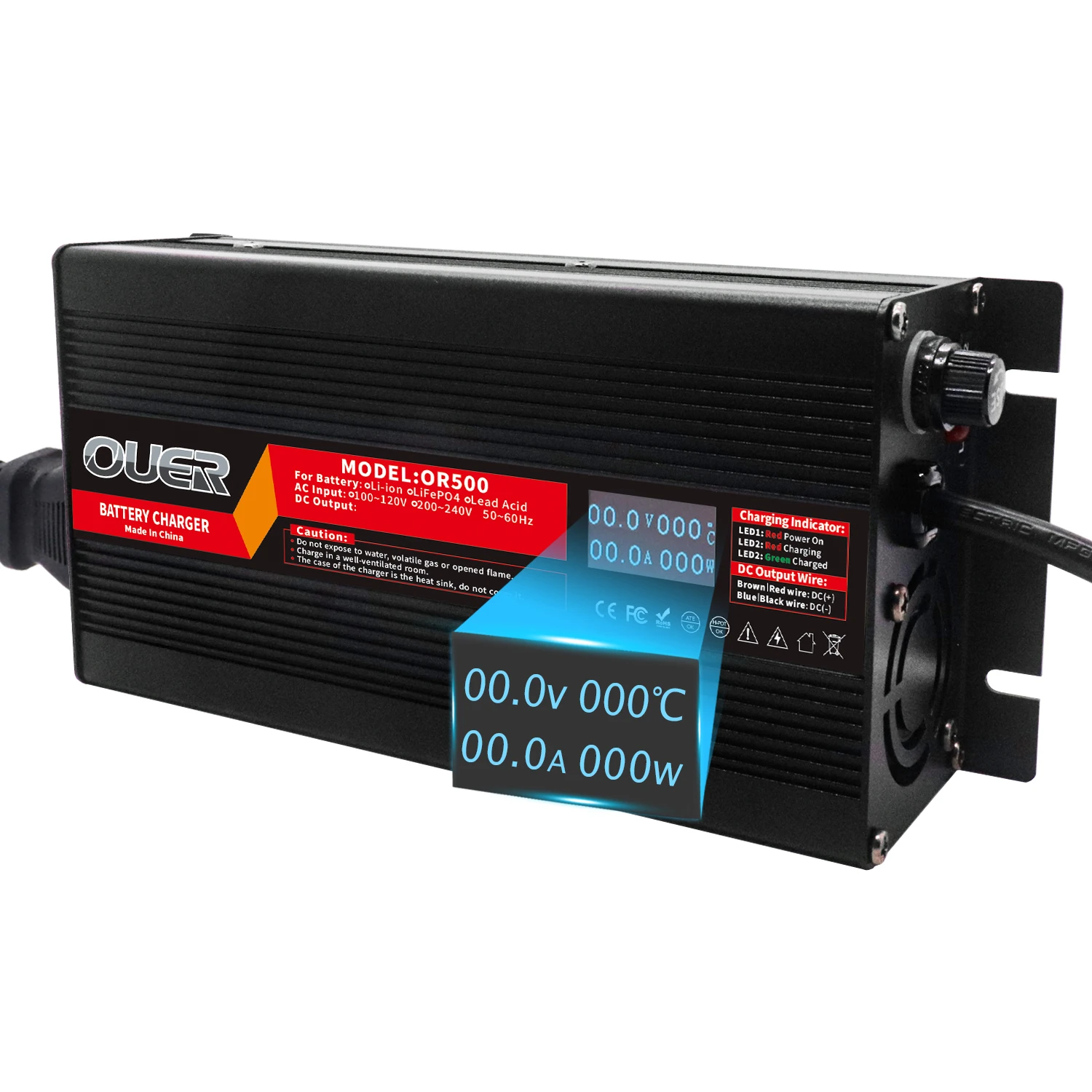 29.2V 15A LiFePO4 Battery Charger Automatic wide voltage Is usd For 8S 24V 25.6V Battery Pack Fast Charging With Digital Display