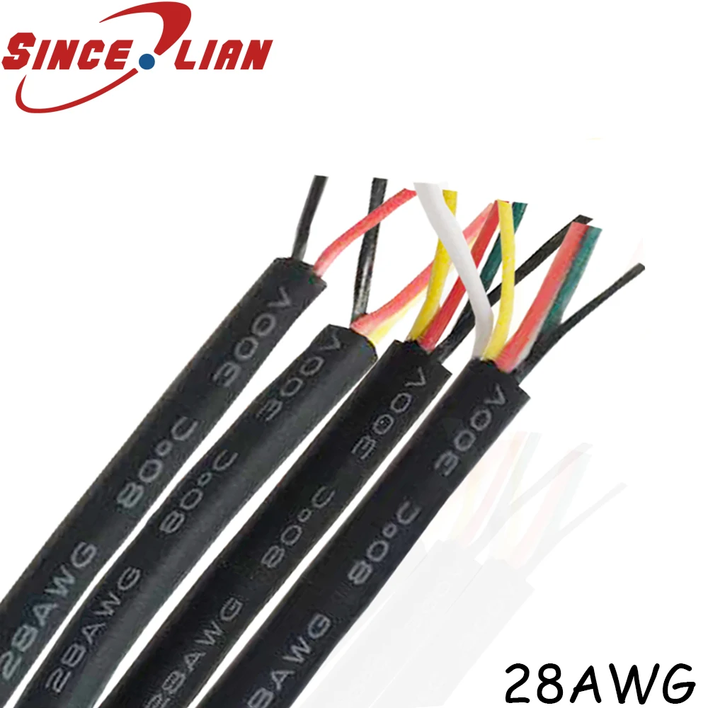 28AWG 2 3 4 5 6 7 8 9 10 Core Wire for USB Mouse Keyboard Data 10meters PVC Cable Soft Sheath Line Control Power Signal Wire