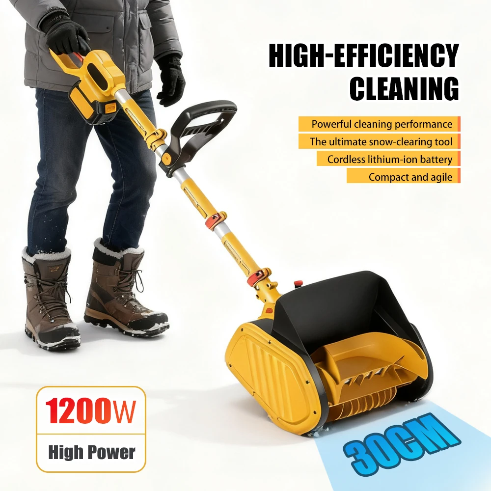 

Cordless Snow Thrower High Power Portable Clearing Machine Snow Removal Tool 1200W Electric Battery-Powered Snow Blower