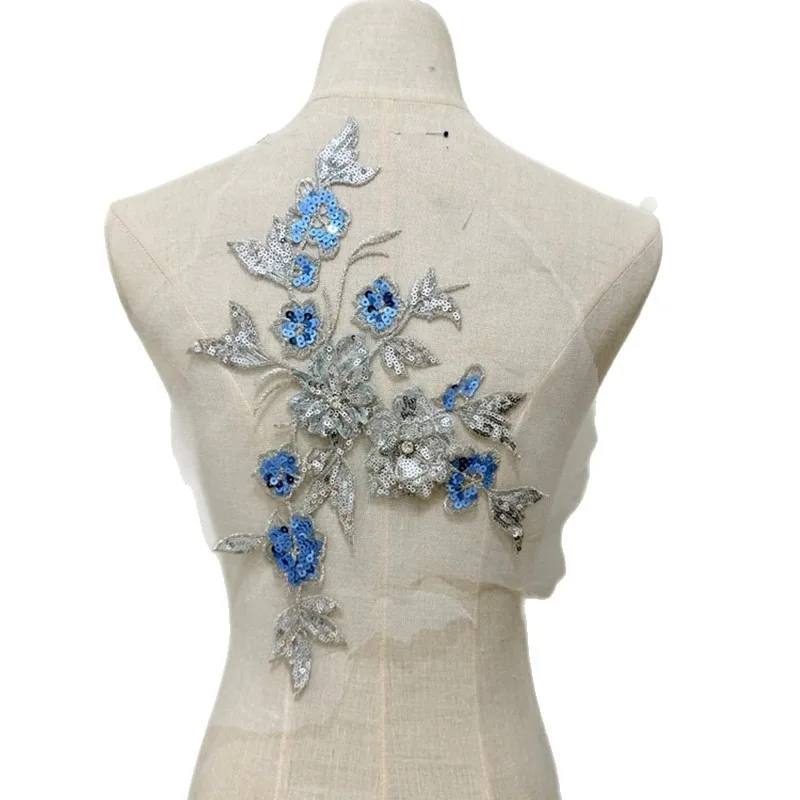 

3D sequin embroidery lace accessories wedding dress DIY material clothing performance clothing accessories nail drill flowers